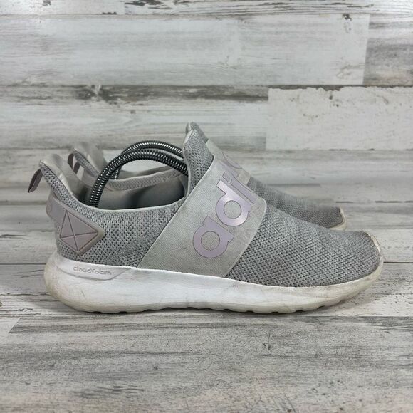 Adidas Women's Running Sneaker Shoes Lite Racer Slip‎ On Gray Silver Size 10 - Picture 1 of 8